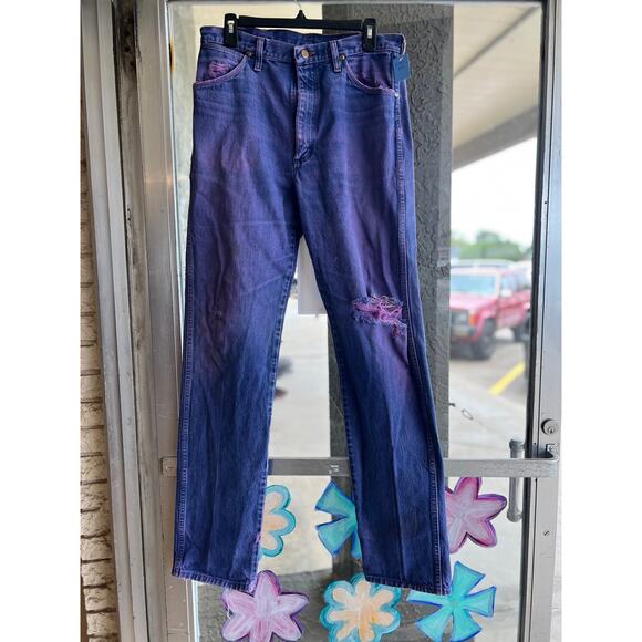 Wrangler Denim - Vintage 1990's custom dyed purple Wrangler jeans size M